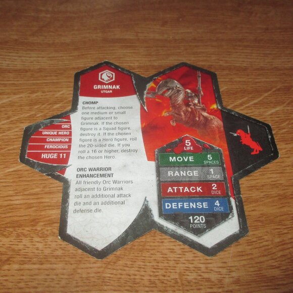 Heroscape Grimnak the Dinosaur and Rider Figure / Miniature with Card - Picture 8 of 9